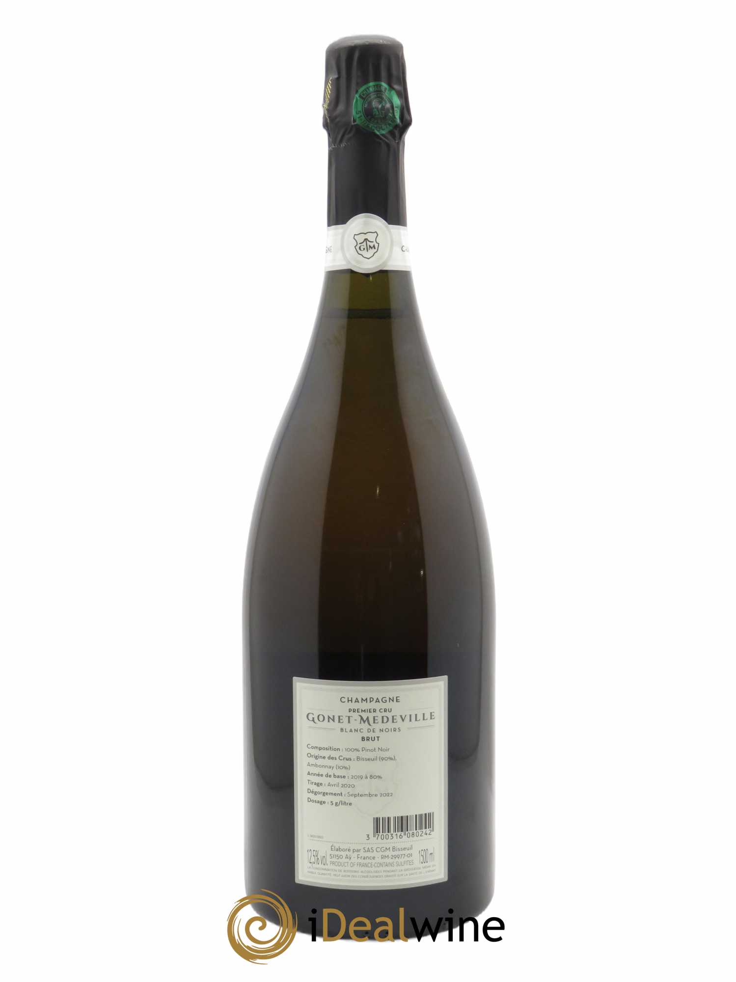 Blanc de Noirs 1er Cru Brut Vignobles Gonet-Medeville   - Lot de 1 Magnum