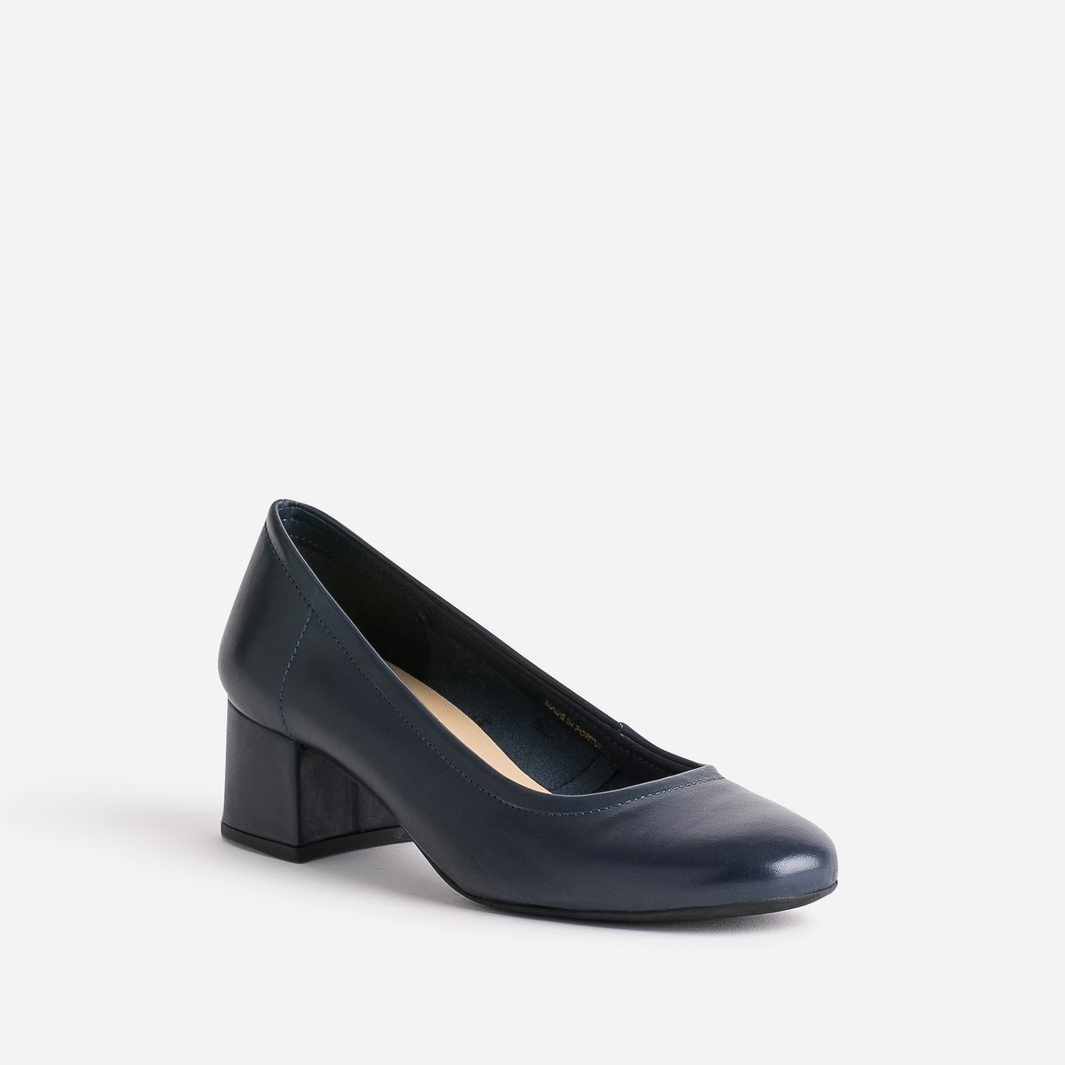 Escarpin bleu marine éco-conçu en cuir