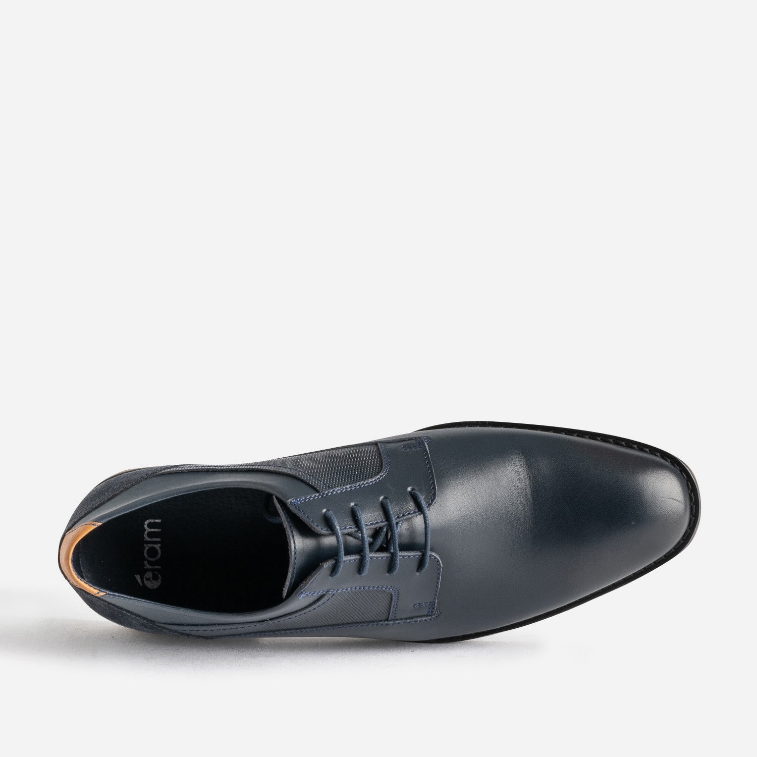 Derby éco-conçu marine cuir lacet marine