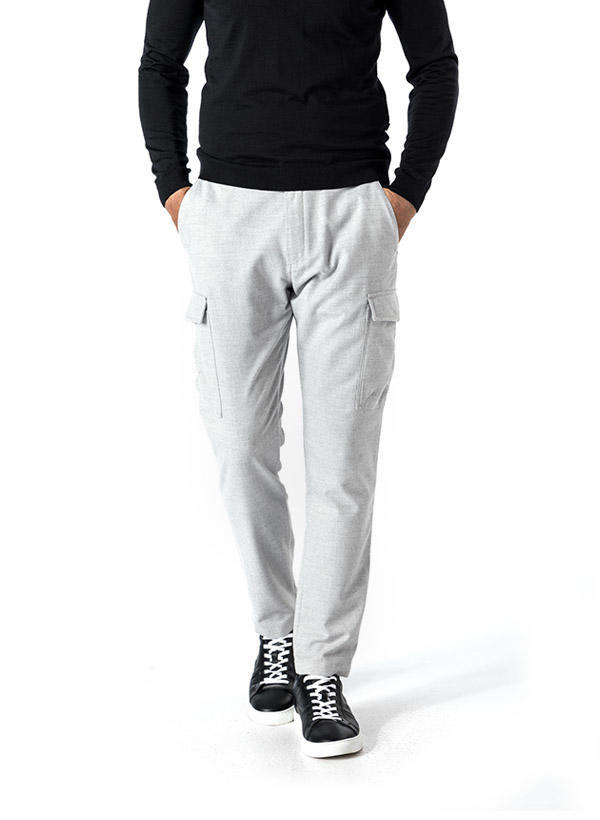 JOOP!, Cargohose, Modern Fit, Mikrofaser, silbergrau meliert