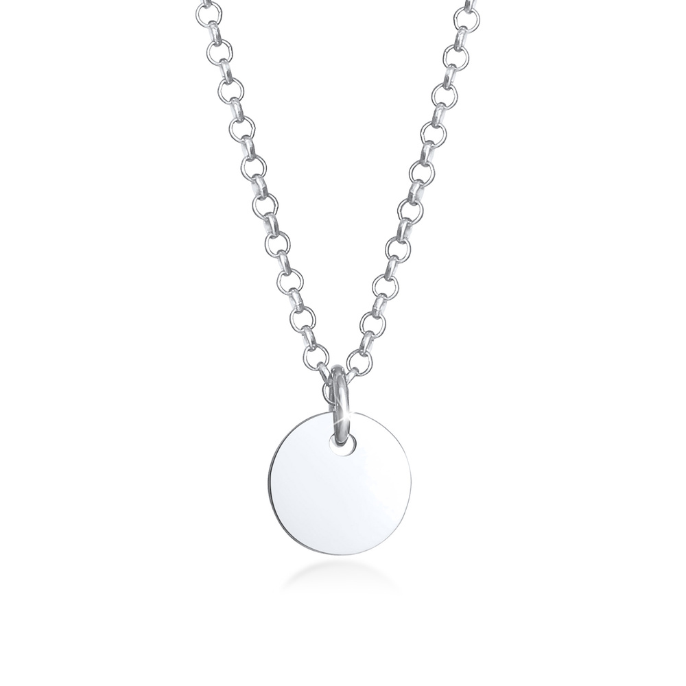 Elli Elli Collier Kinder Plättchen Kreis Coin Erbskette 925 Silber collier