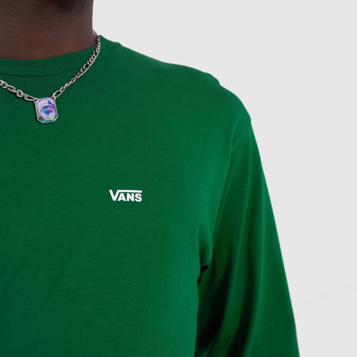 Vans bal oldali mellkasi ütéssel ellátott póló zöldben