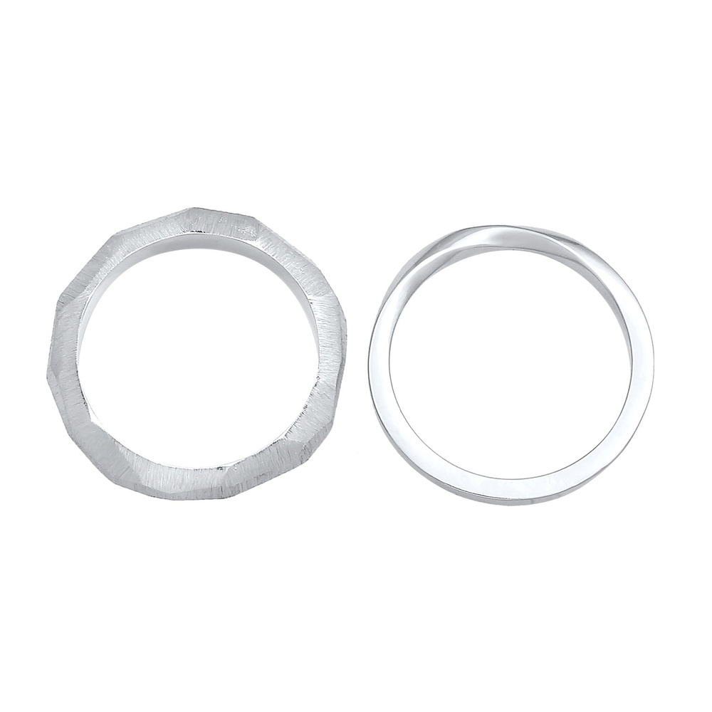Elli PREMIUM Elli PREMIUM Bague Bague pour dames Duo Tendance de base à la structure torsadée  Bague