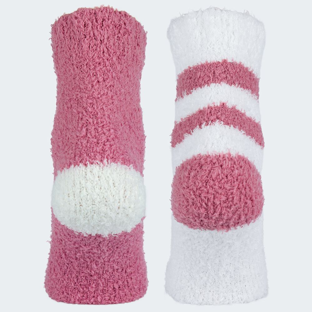 Black Snake Rosa/Weiß 2-Pack Damen Kuschelsocken