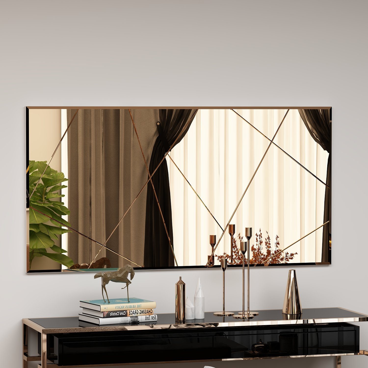 moebel17 Spiegel Spiegel Eilish Asymmetrisches Design 120x60cm