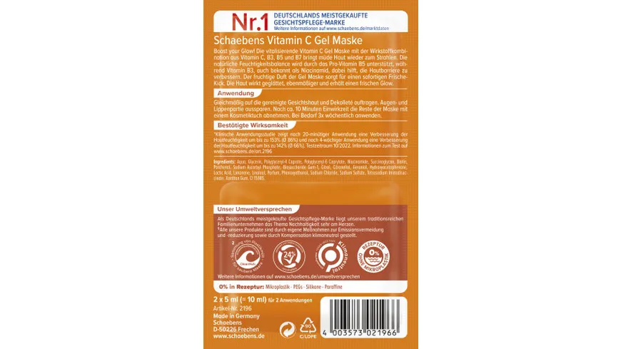 Schaebens Vitamin C Gel Maske 10 ml
