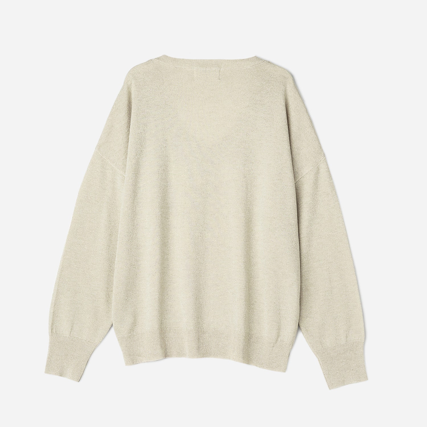 Pull TEXTO beige tricot pailleté doré