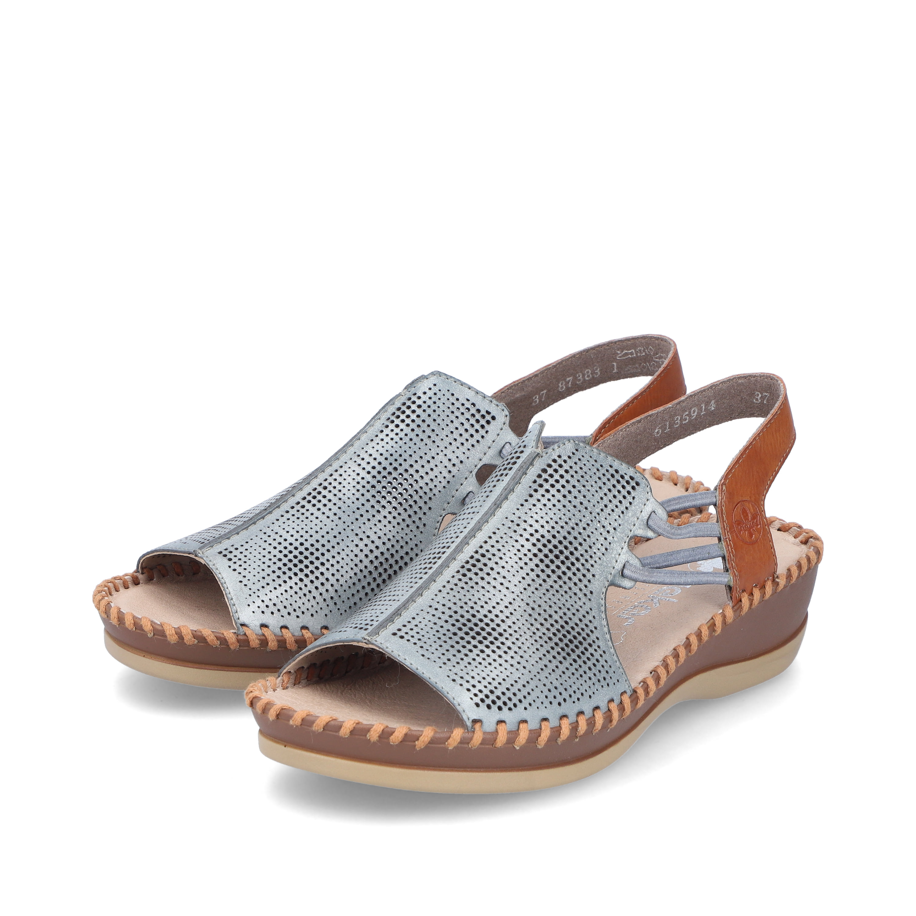Rieker Damen Riemchensandalen blaugrau