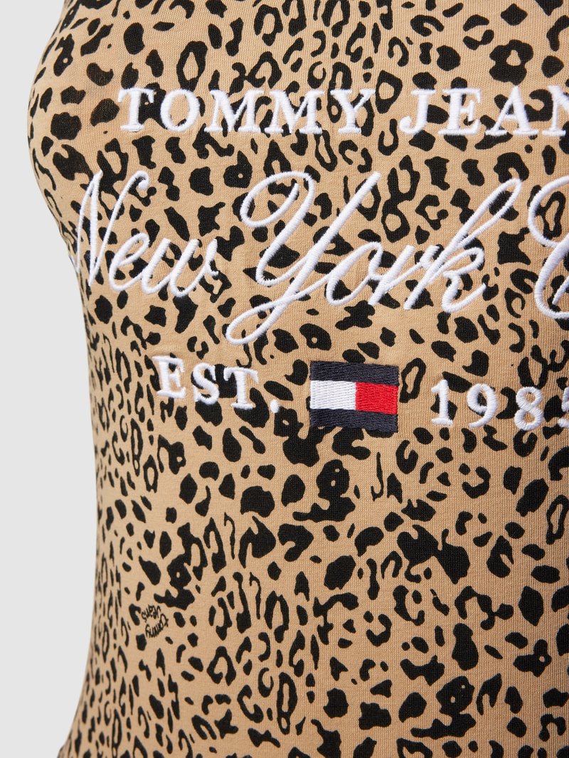 Badeanzug mit Animal-Print in camel