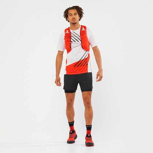HERREN SENSE AERO SS TEE M WHITE/FIERY RED/BLAC