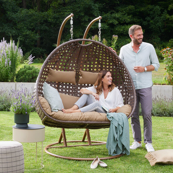 Polyrattan-Hängesessel TWIN, braun
