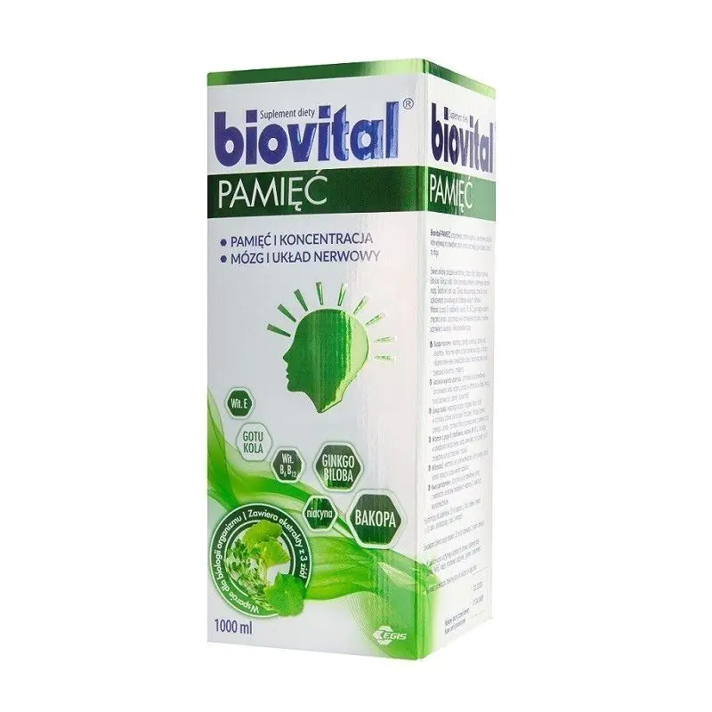 Biovital Memory, maisto papildas atminčiai ir koncentracijai gerinti, skystas