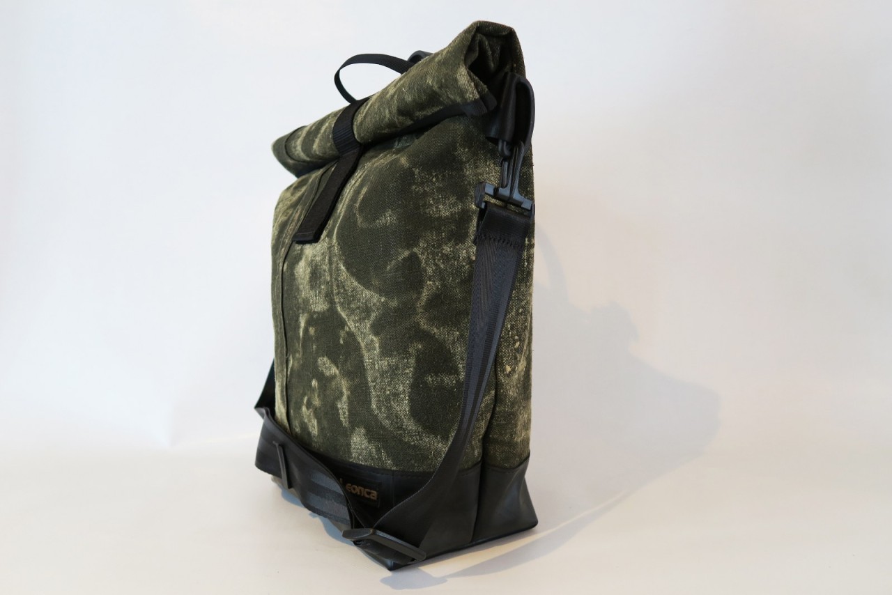 LEONCA Handtaschen khaki Fahrradtasche Zeltleinen Oliv dunkel