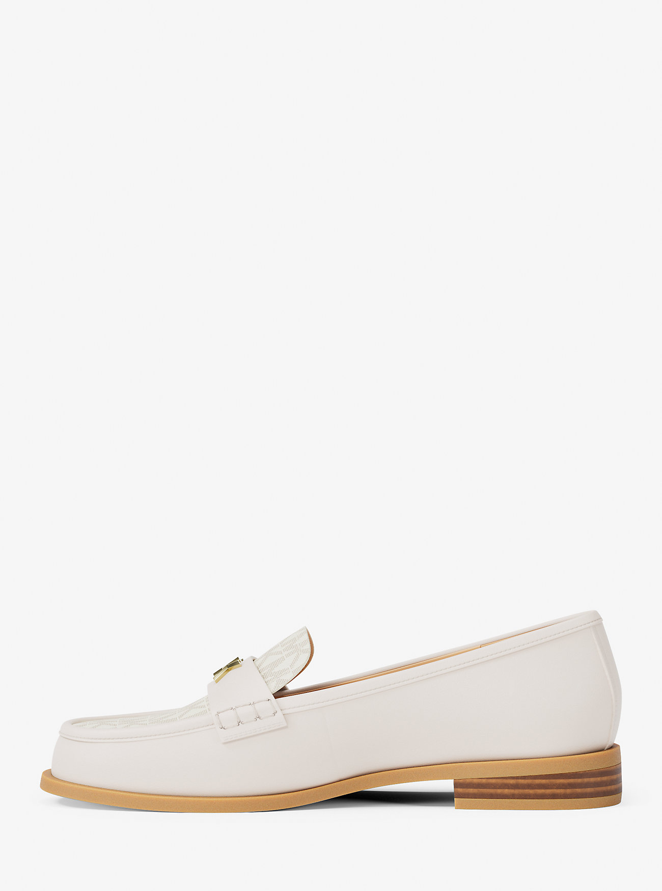 Lex skinn- og signaturlogo-loafer – VANILLA
