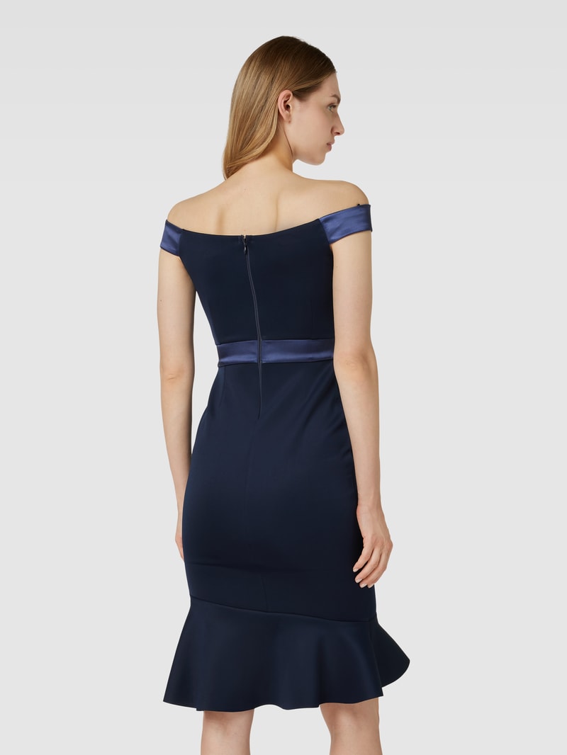 Cocktailkleid mit Gehschlitz in marineblau