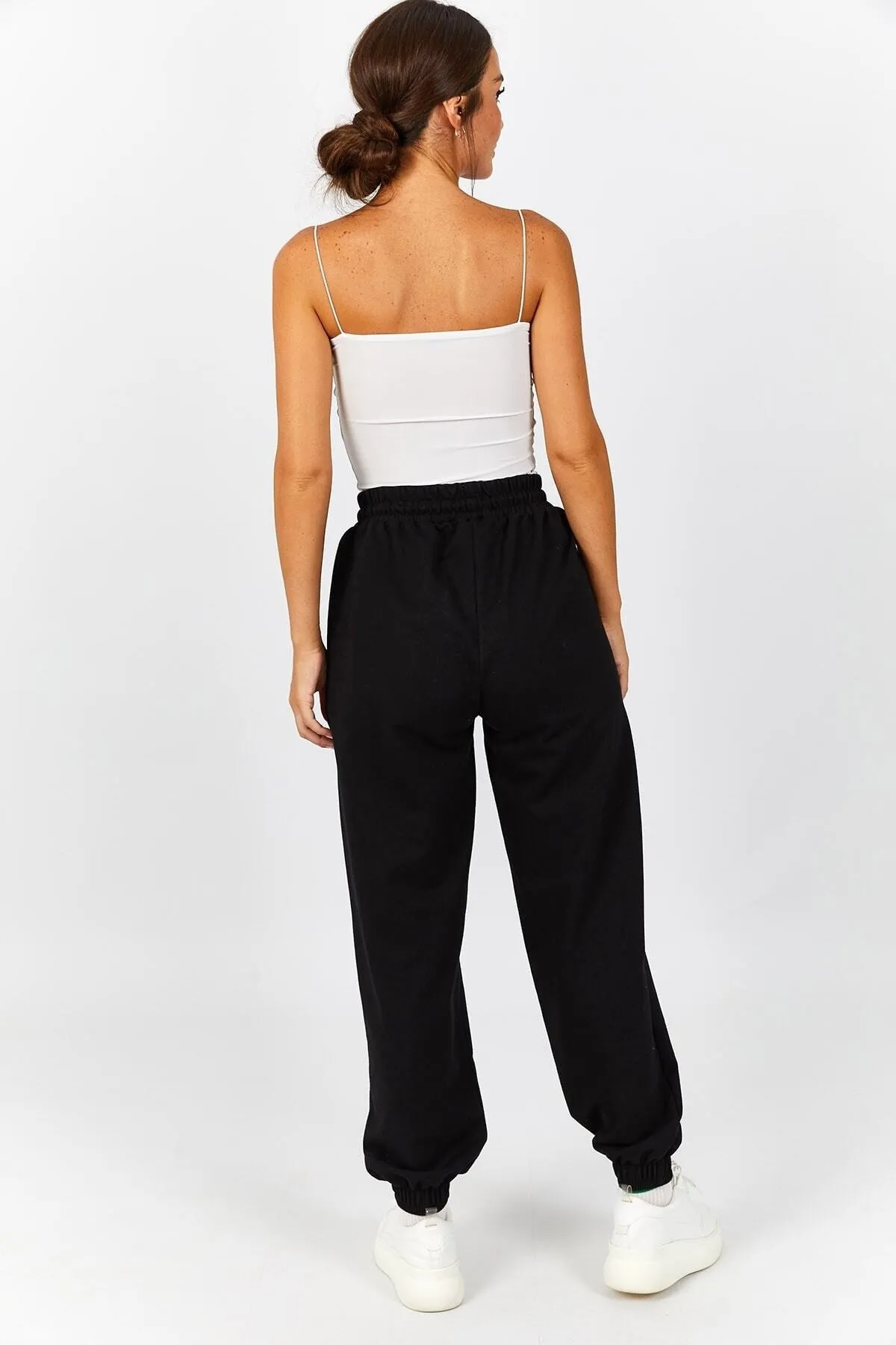 armonika  Schwarze Damen-Jogginghose mit elastischem Bund und Beintaschen Arm-22Y024062