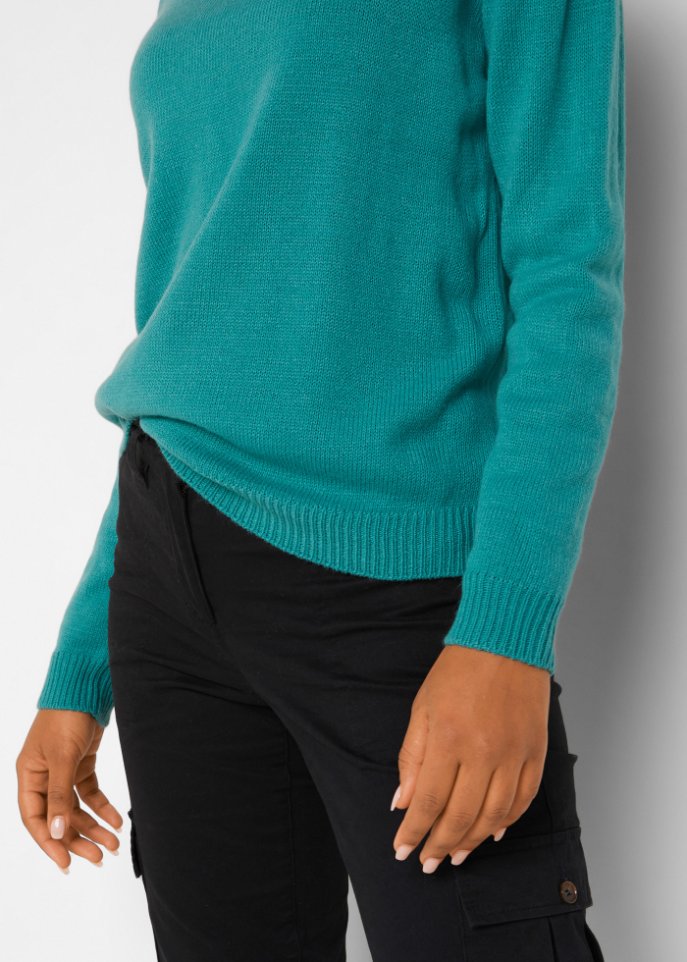 Strick-Pullover mit Rundhals-Ausschnitt