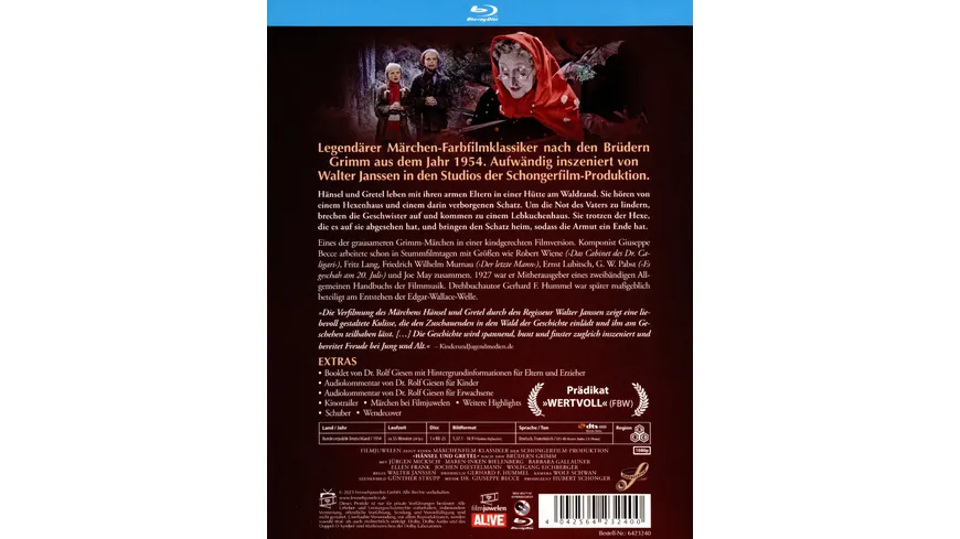 Hänsel und Gretel (1954) (Filmjuwelen / Schongerfilm-Märchen)