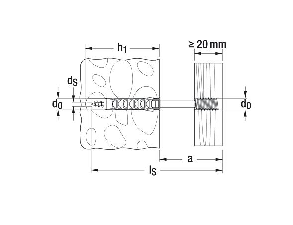 Tornillo espaciador Fischer 59052 ASL 4.5 x 80, acero electrogalvanizado, 100 unidades