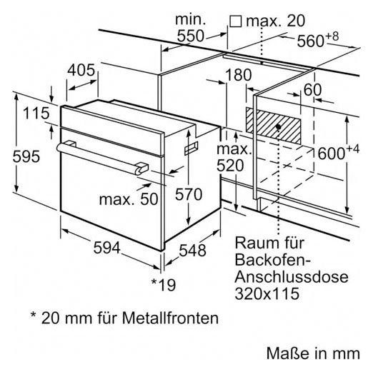 BOSCH Elektro-Herd-Set HND231AS62, mit Teleskopauszug nachrüstbar, ecoClean Direct