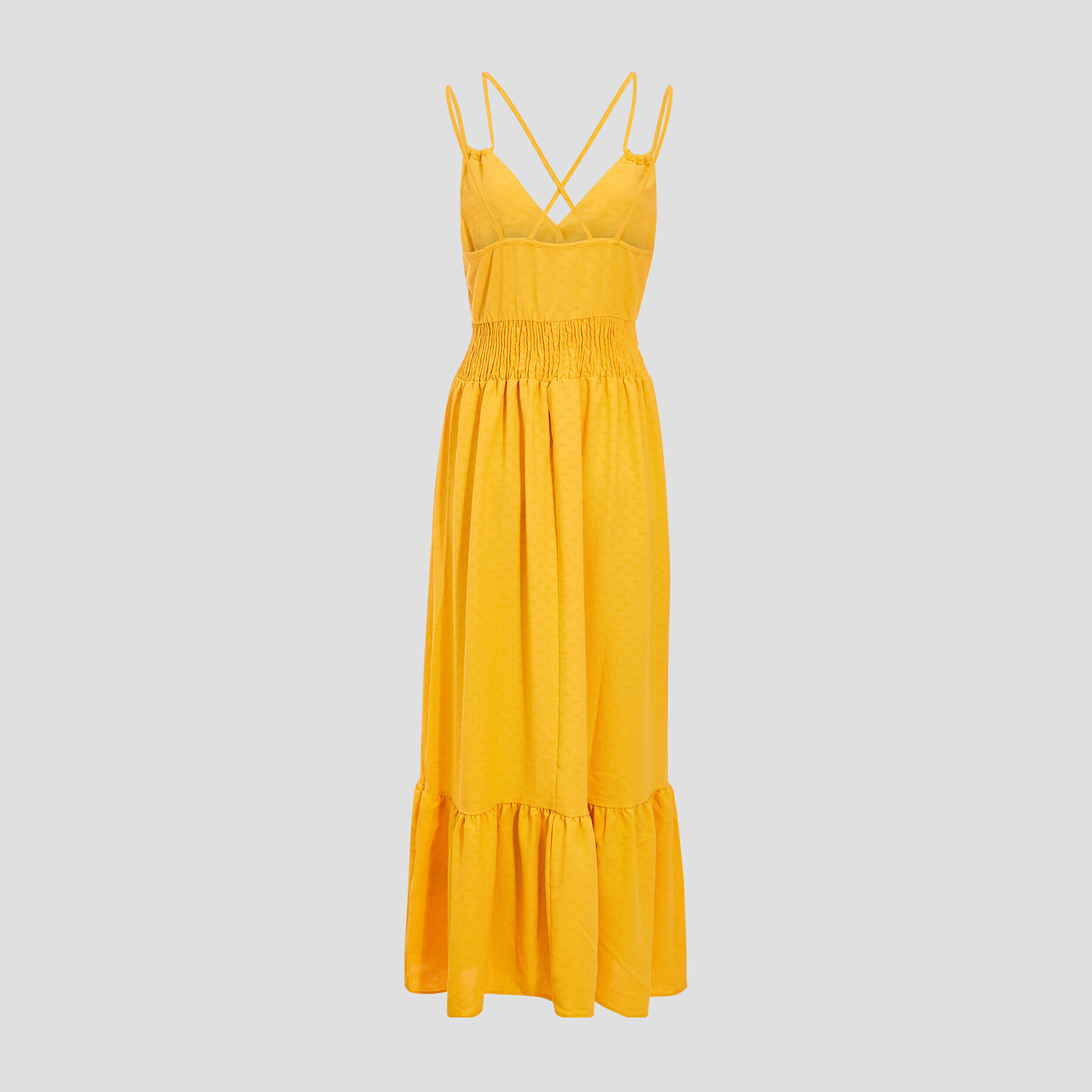 Robe longue évasée jaune foncé femme | Cache Cache