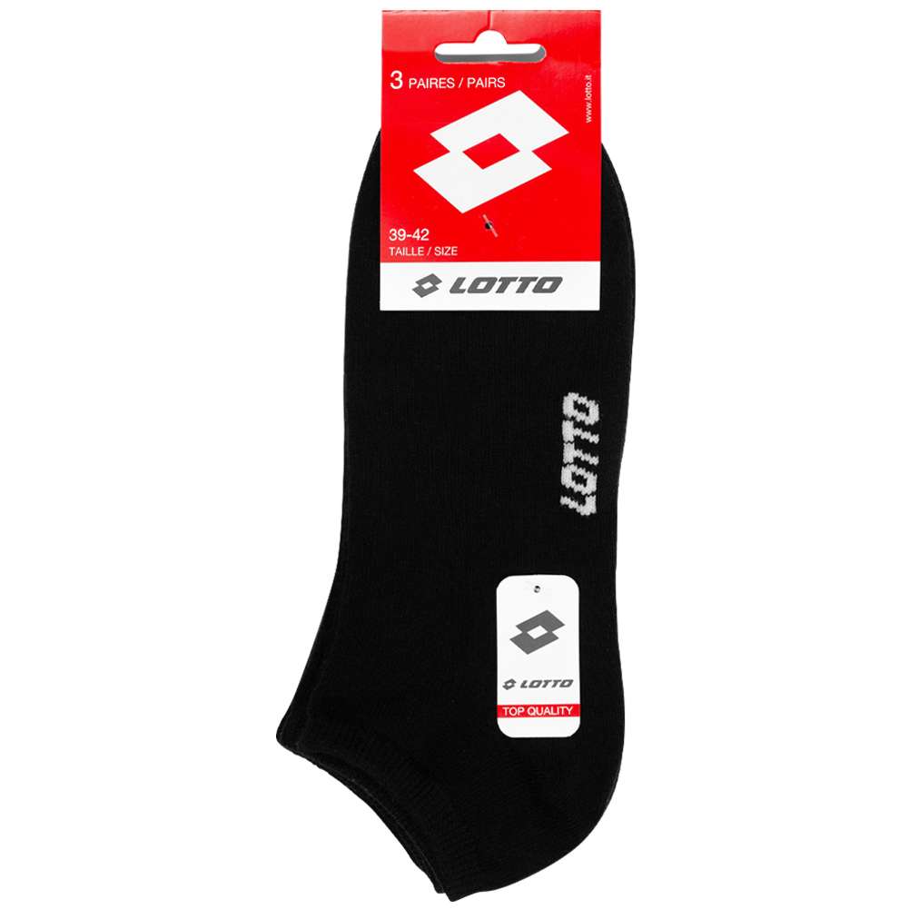 Lotto Sneakersocken 3 Paar schwarz
