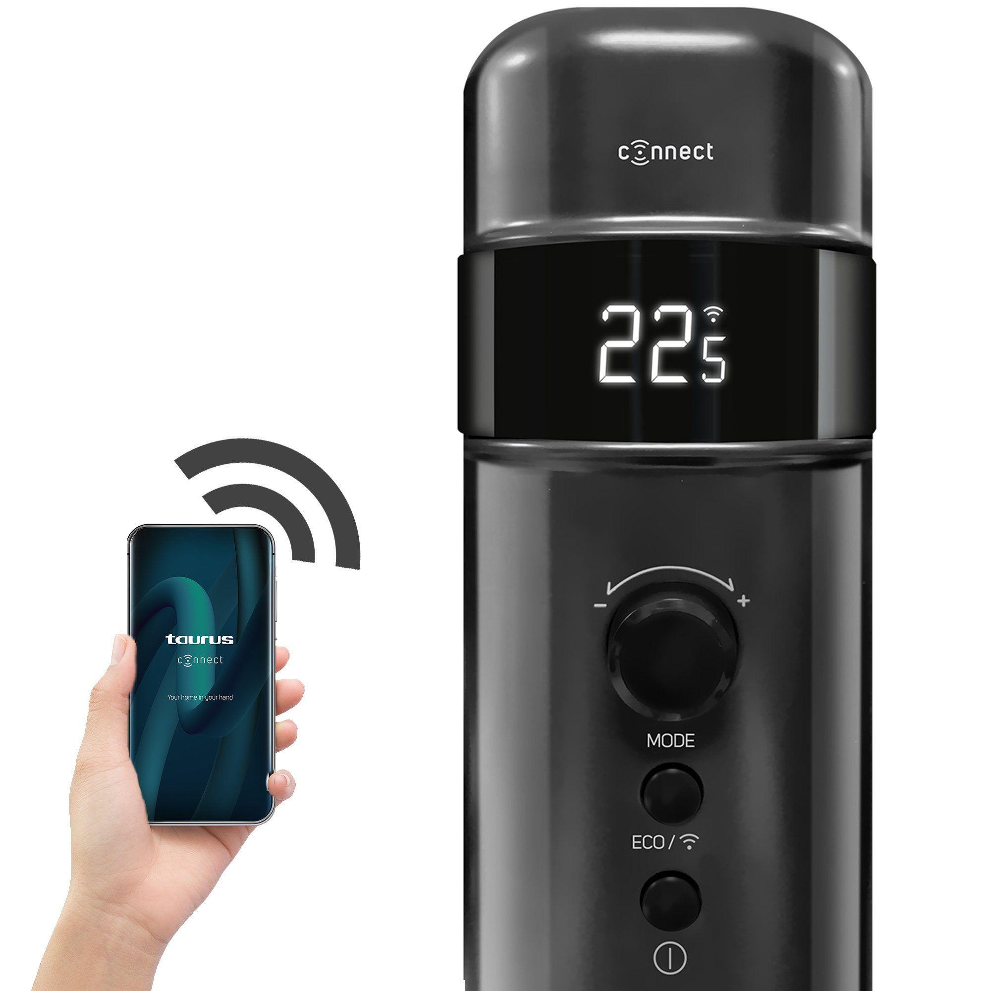 Taurus Ölradiator AGADIR CONNECT 2000, 2000 W, WIFI-App-Steuerung, Sprachsteuerung über Alexa und Google