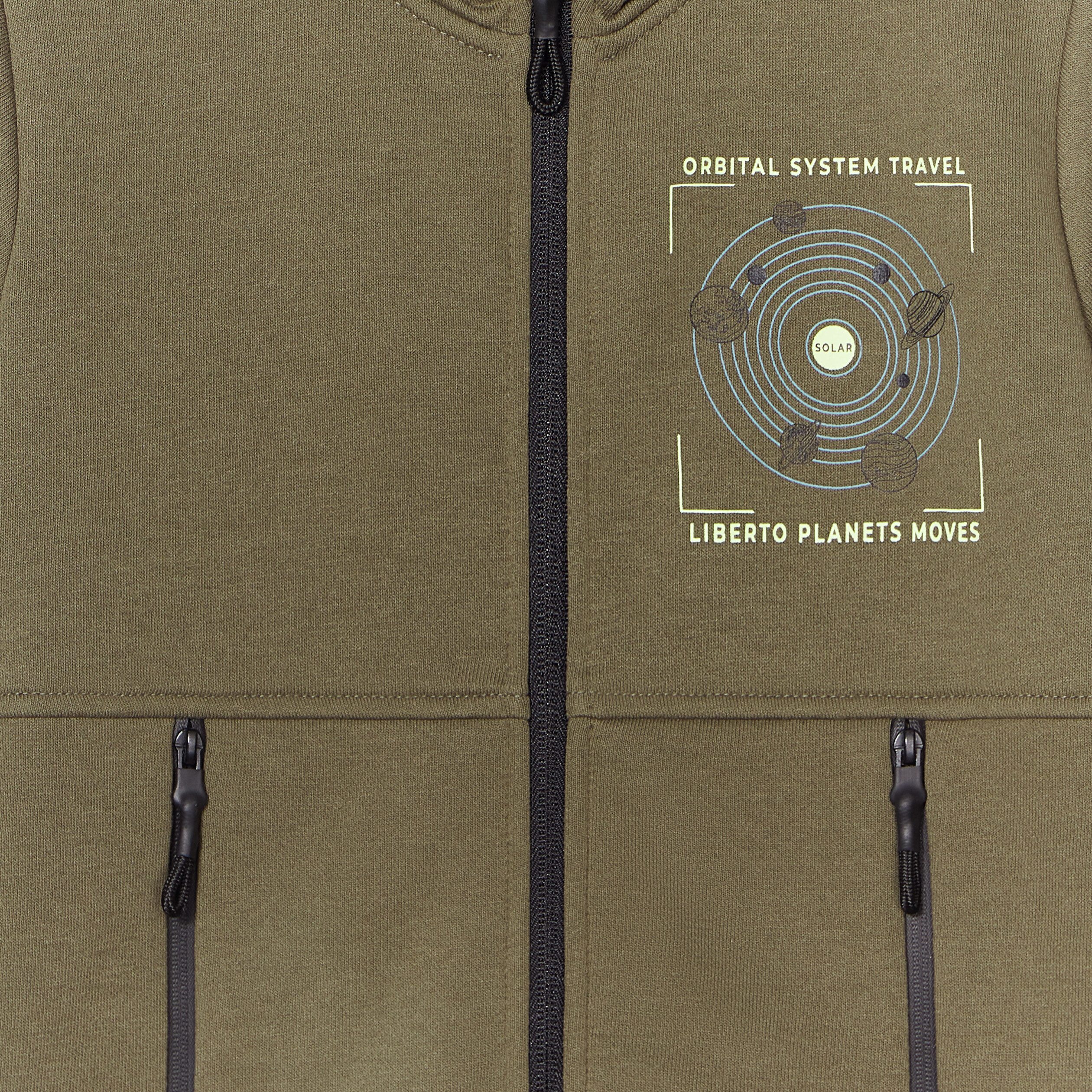 Sweat zippé à capuche Liberto vert kaki garçon | La Halle