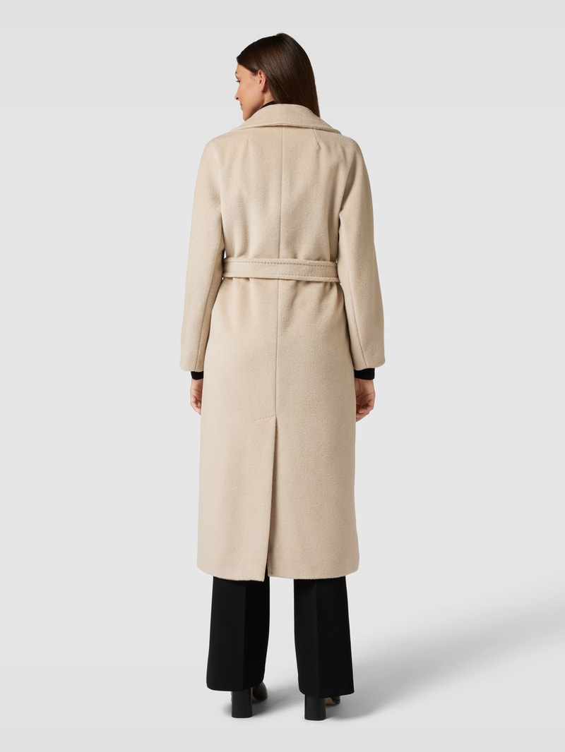 Mantel mit Bindegürtel Modell 'TEMPERA' in beige