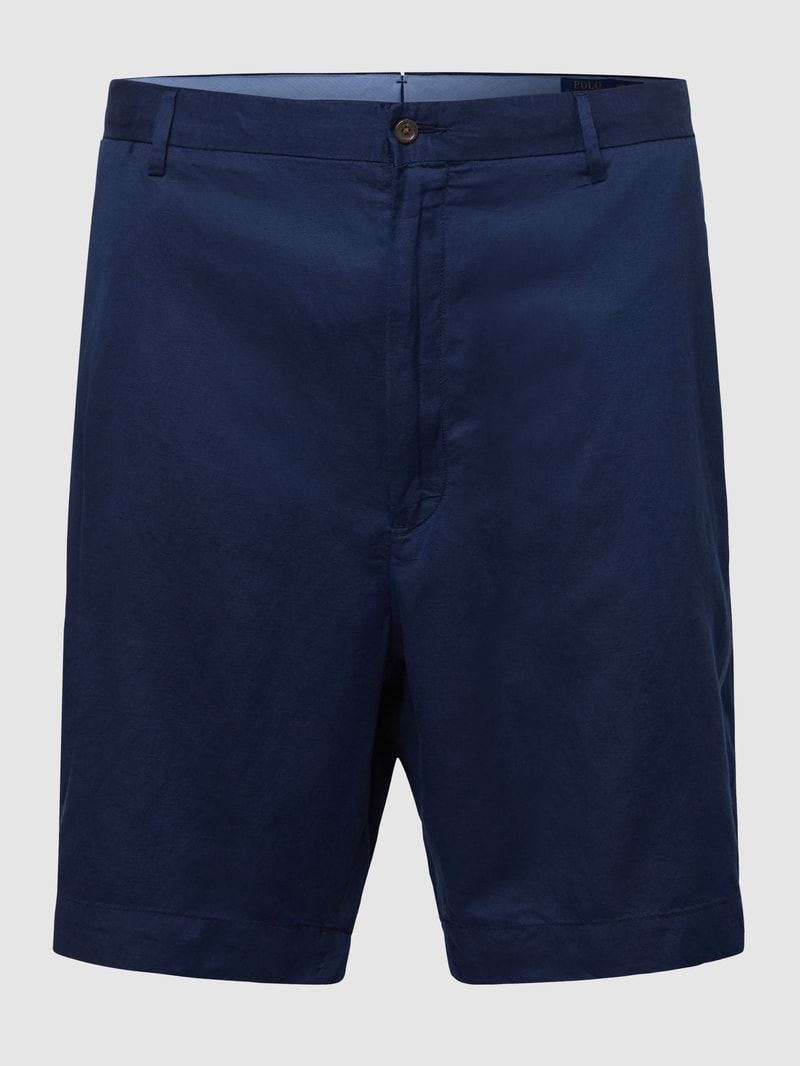PLUS SIZE Chino-Shorts mit Leinen in marineblau