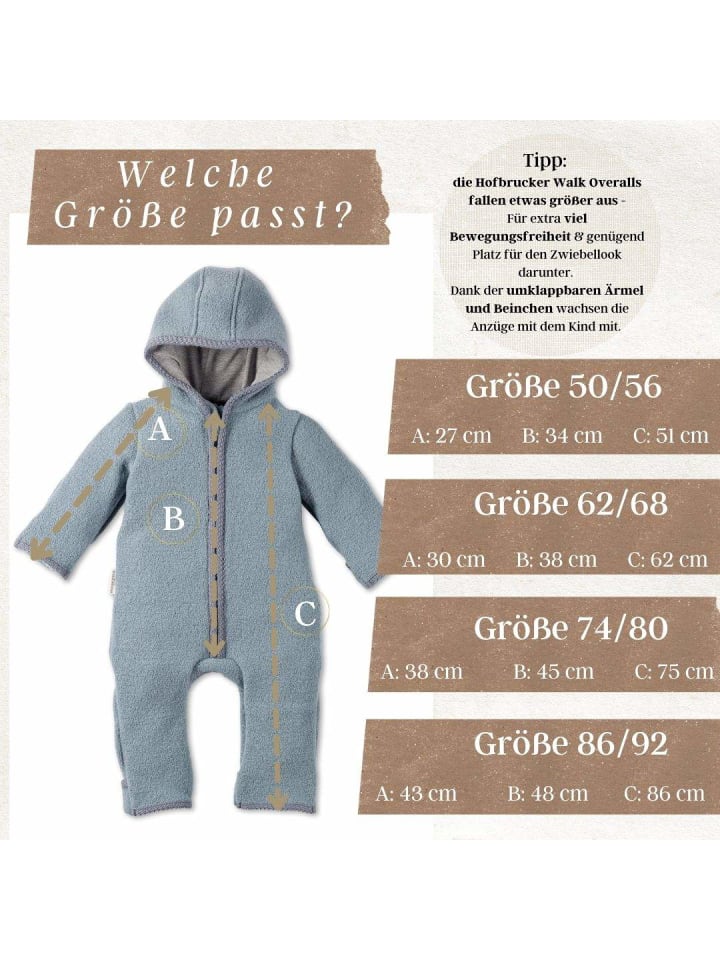 Hofbrucker Wollwalk Overall in Sandstein günstig kaufen 62/68