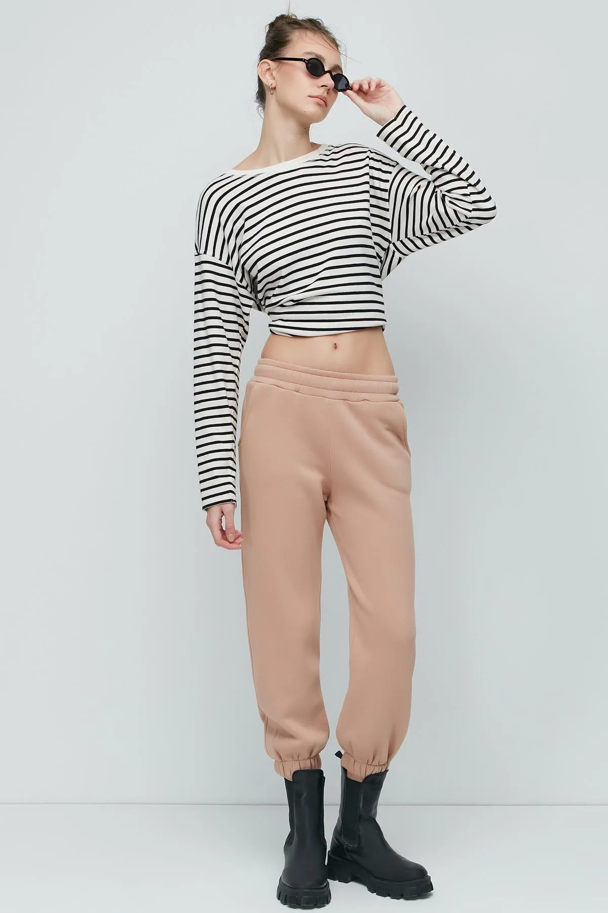 C&City  Jogger-Jogginghose mit dicker Fleece-Innenseite 906 Creme