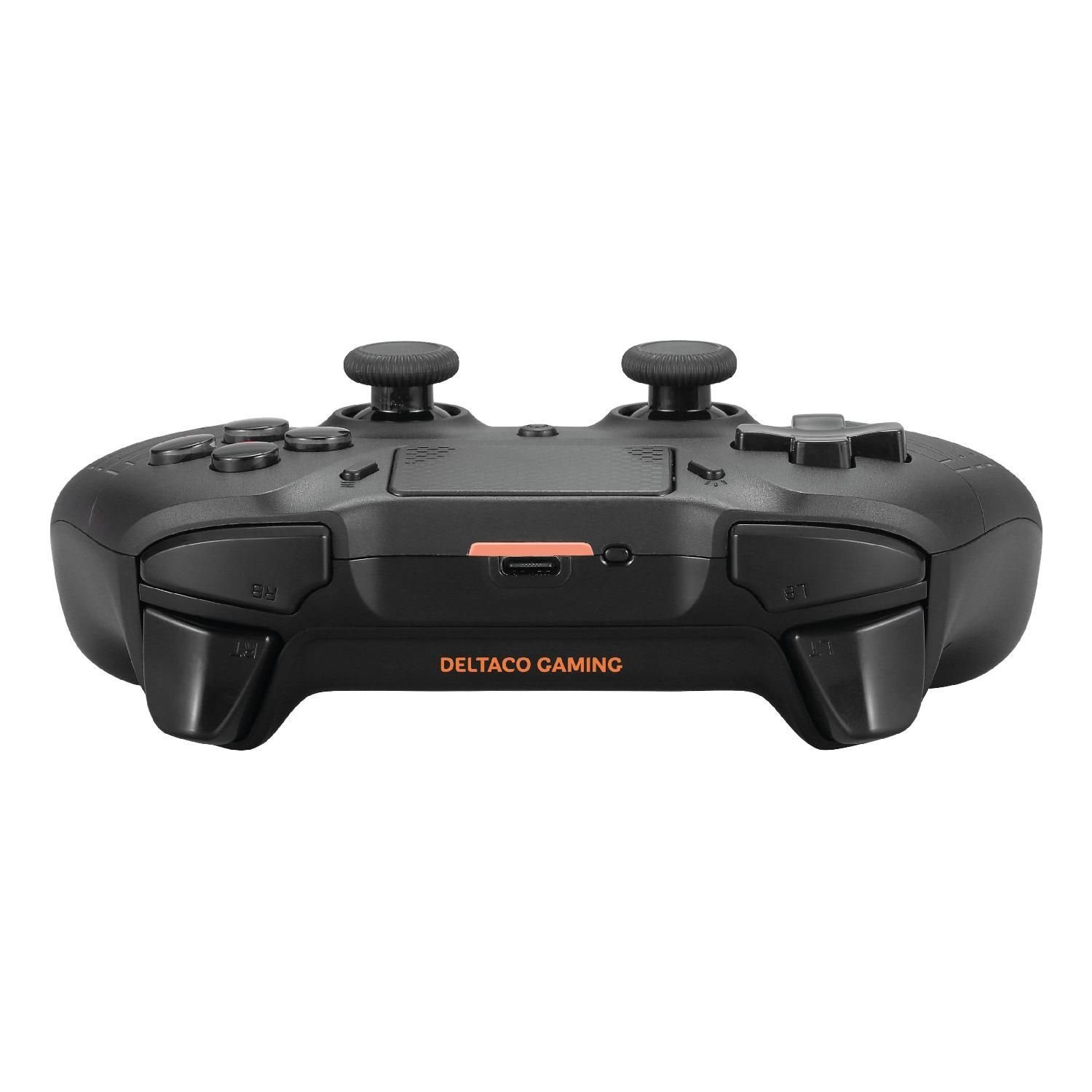 DELTACO Playstation 4 kabelloser Bluetooth-Controller Android Gaming-Controller (Hochpräziser 3D-Joystick, 2 programmierbare Makrotasten, Touchpad)