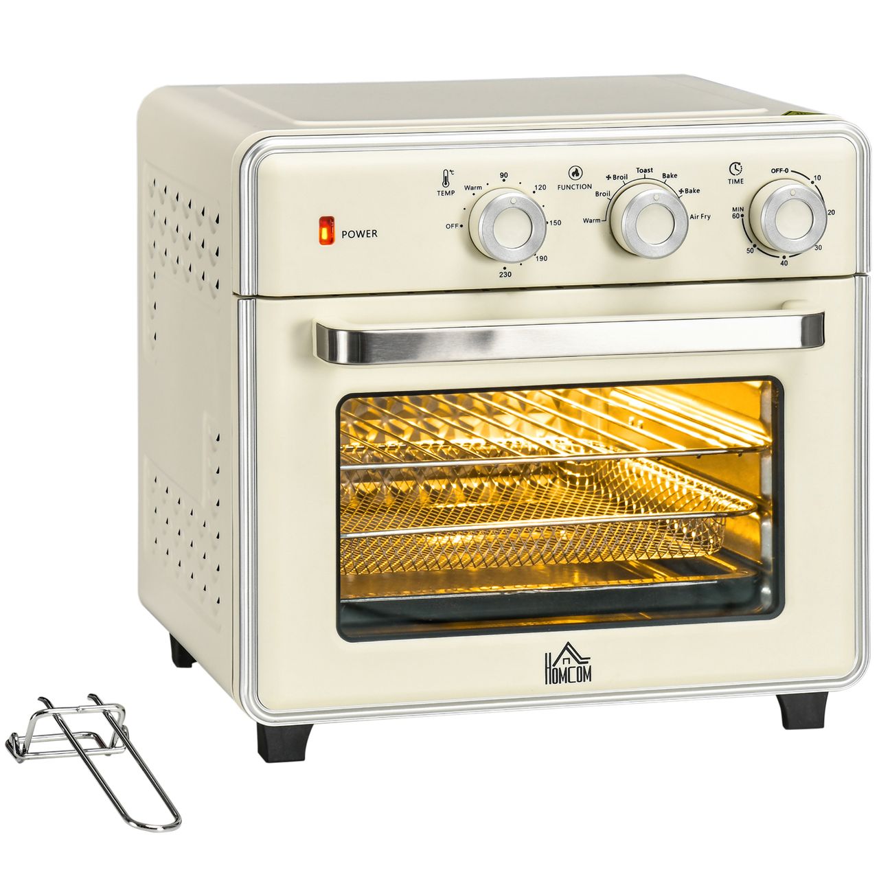 HOMCOM 5-in-1 Mini Ofen 20L Minibackofen mit Backblech Set, Timer, 90-230