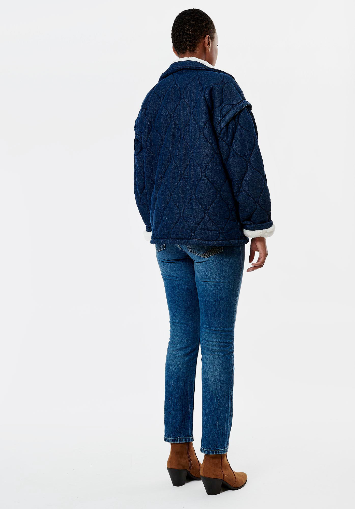 DAISY  Veste en jean fourrée femme