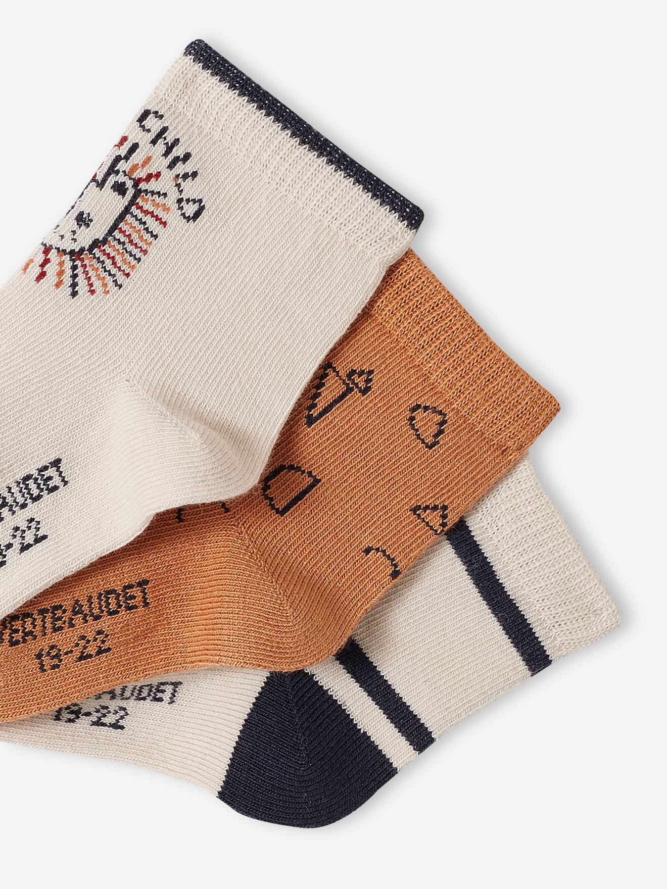 Vertbaudet 3er-Pack Jungen Baby Socken Oeko-Tex - sandfarben