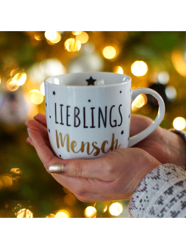 Geda Labels Tasse Lieblingsmensch Sterne in Weiß - 300 ml günstig kaufen onesize