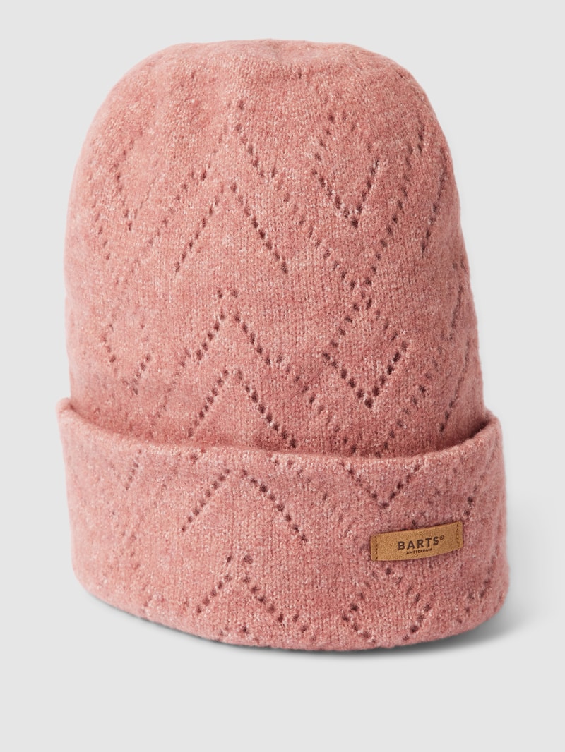 Beanie mit Label-Detail Modell 'Bridgey' in kirschrot
