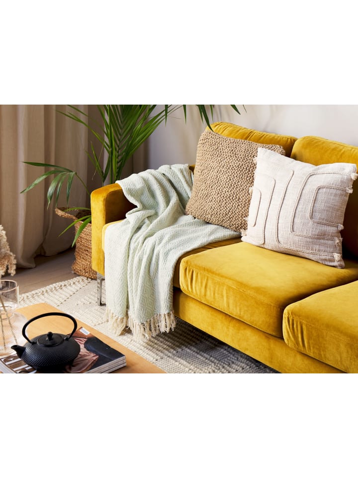 Beliani Kuscheldecke MITYAL in Grün/Beige - (W) 125 x (H) 0.5 x (L) 150 cm günstig kaufen onesize