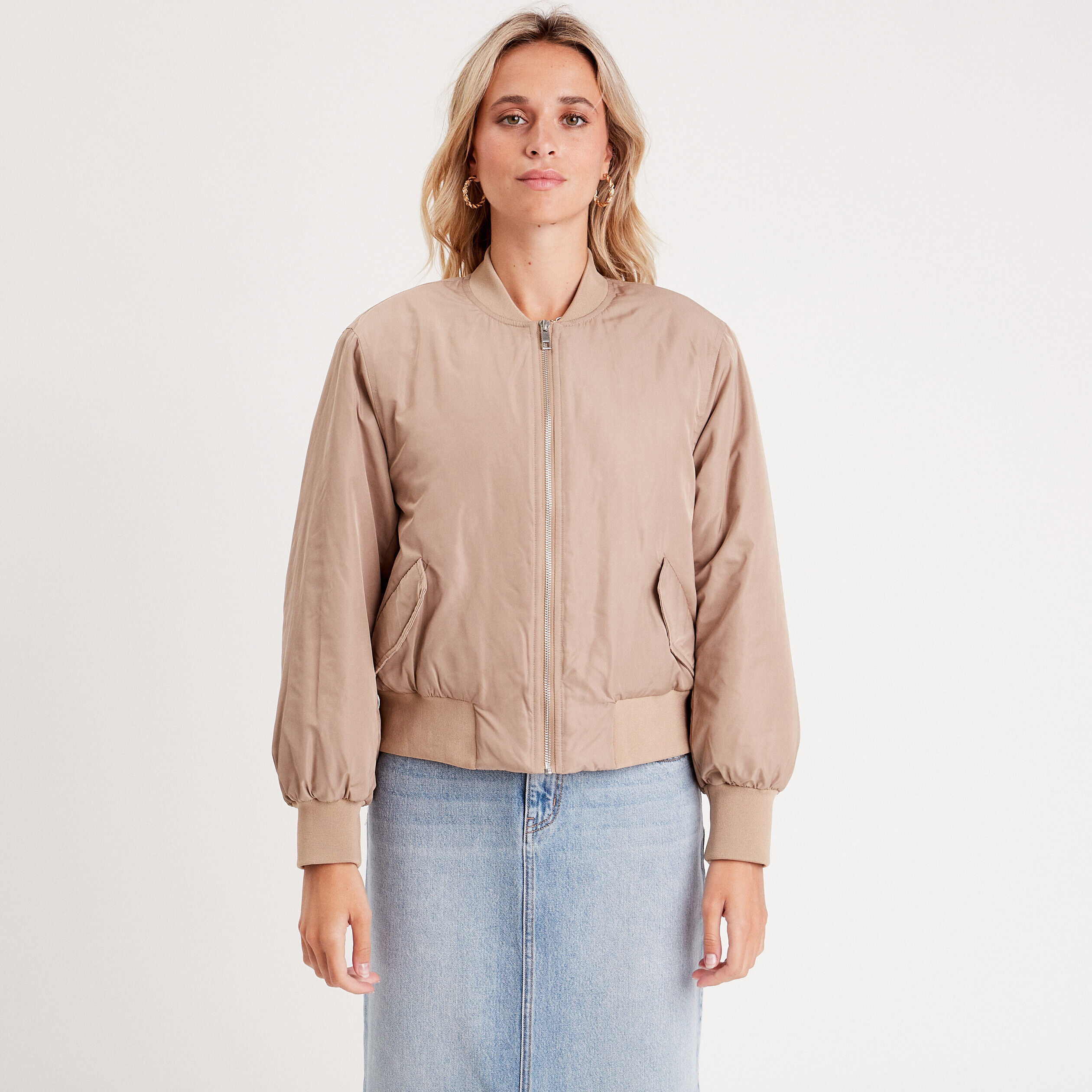 Veste bomber oversize sable femme | Cache Cache