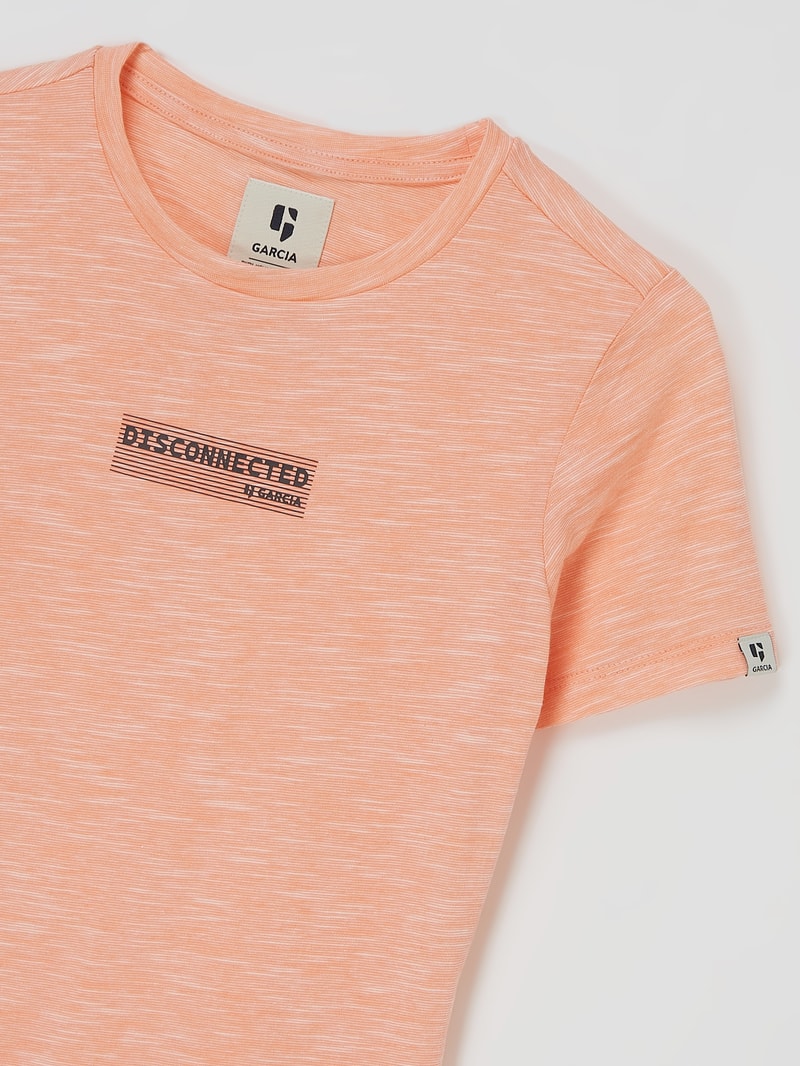 T-Shirt in Melange-Optik Modell 'Margin' in orange