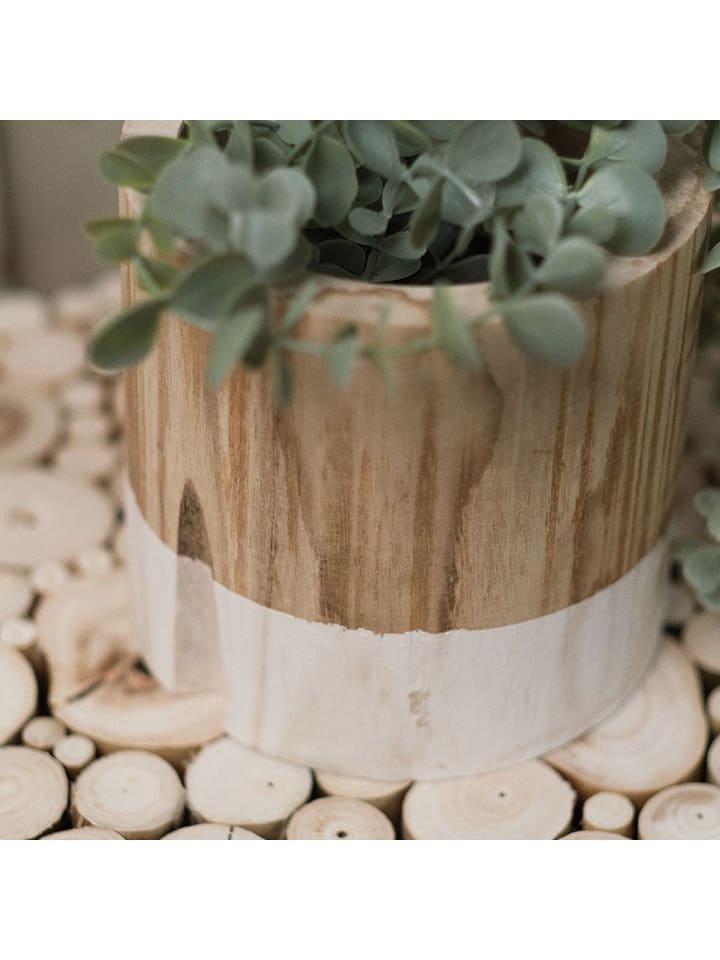 Factory Blumentopf in Hellbraun/ Weiß - (H)15 x Ø 15 cm günstig kaufen onesize