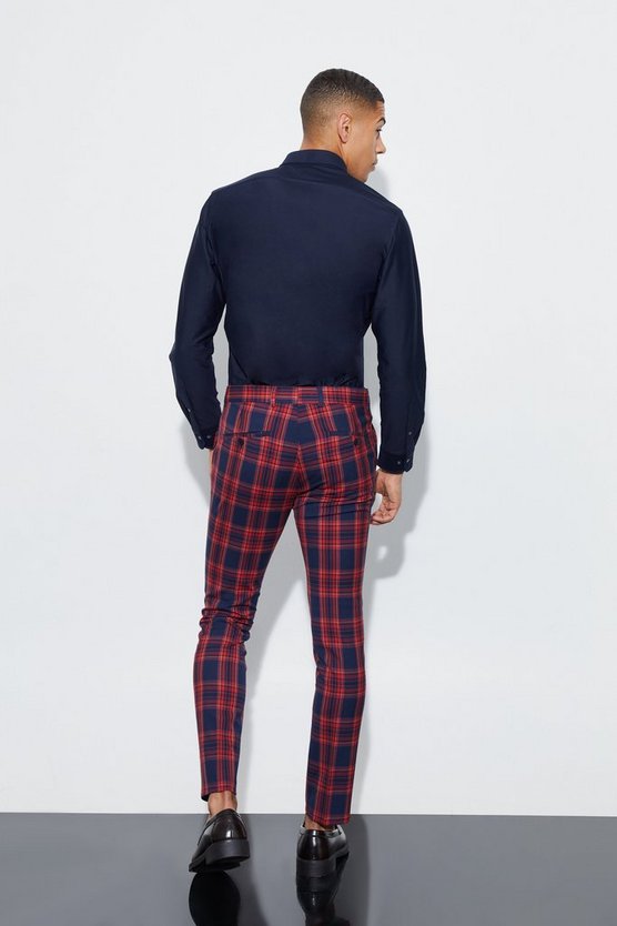 Skinny Tartan Anzughose