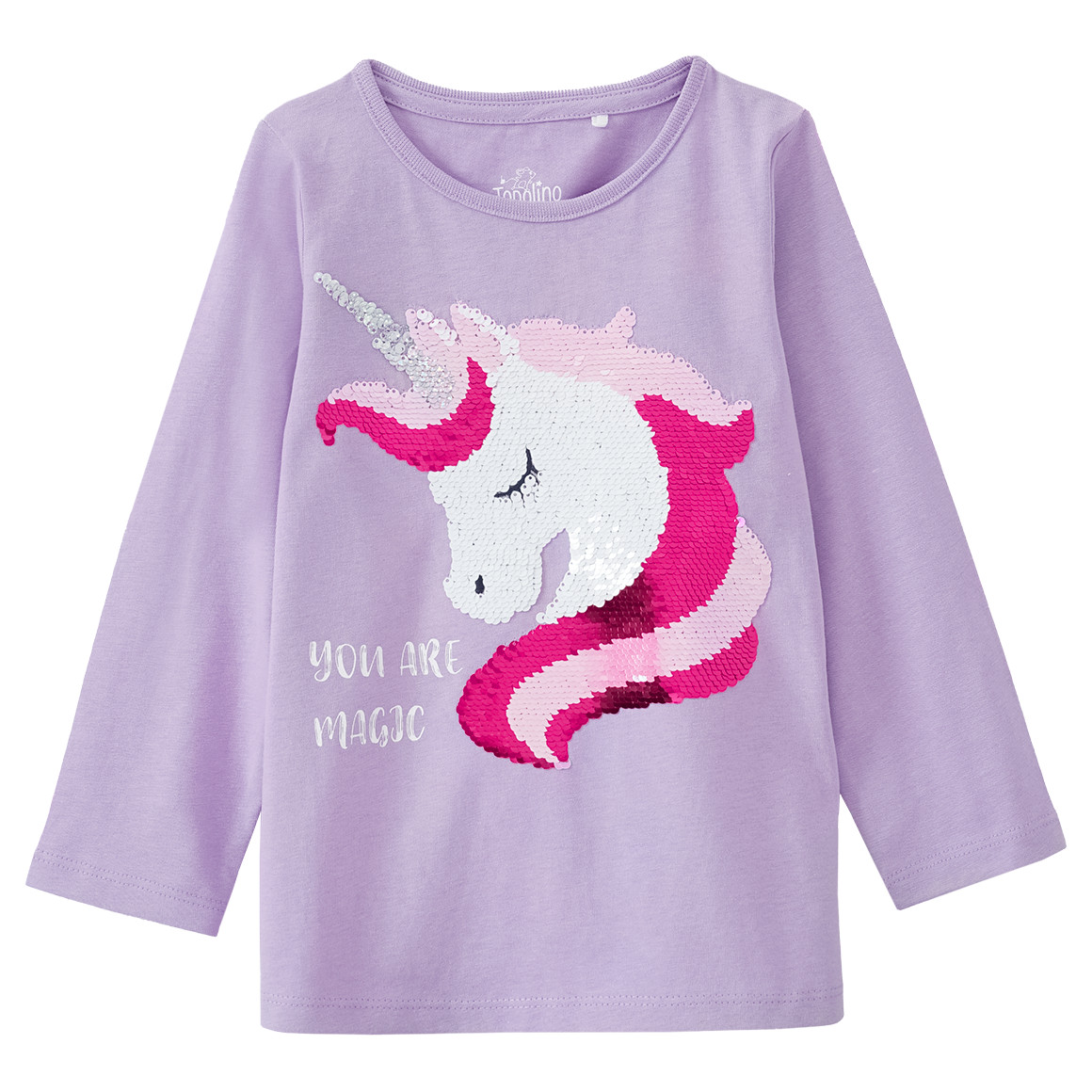 Mädchen Langarmshirt mit Wendepailletten