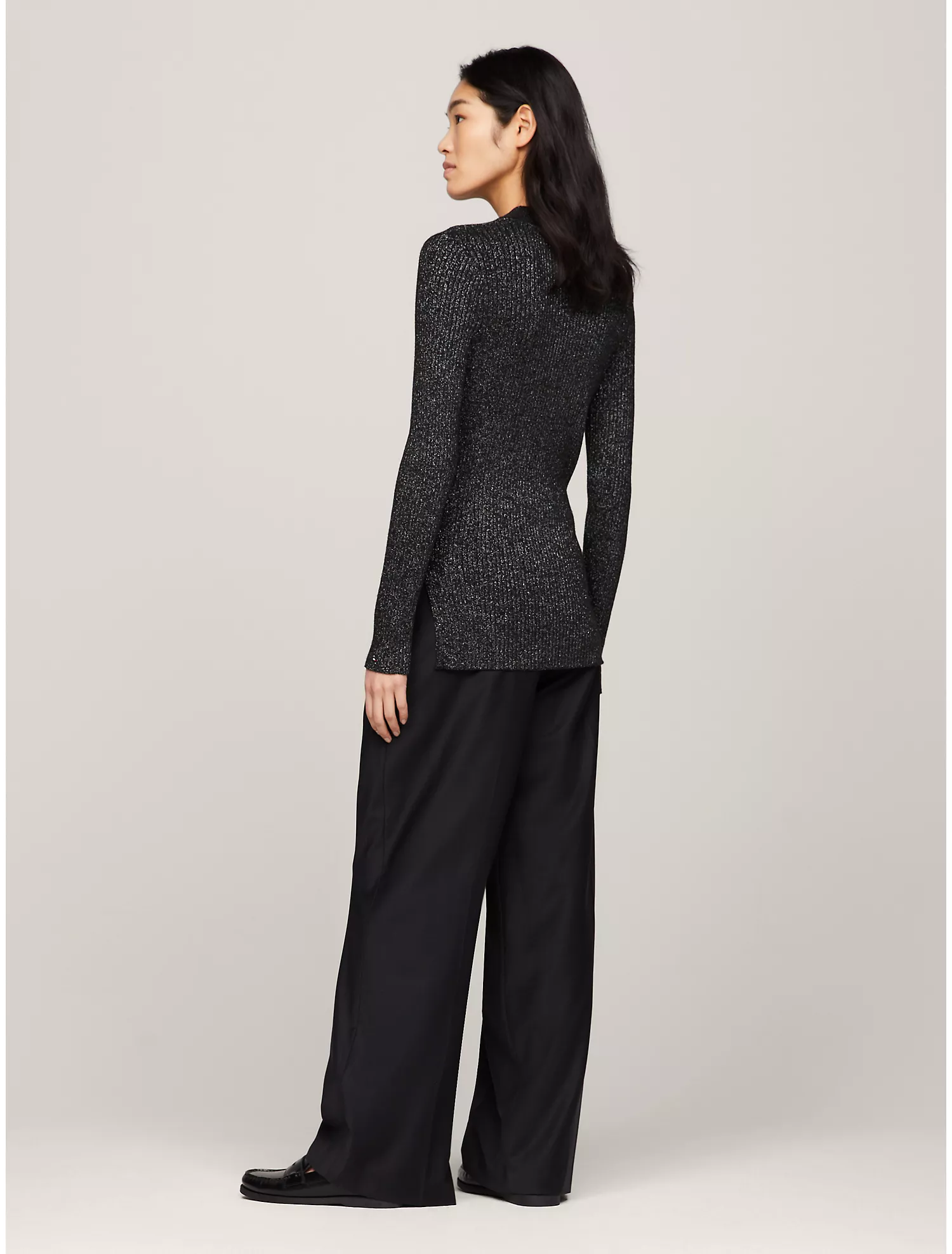 Mockneck Shimmer Sweater