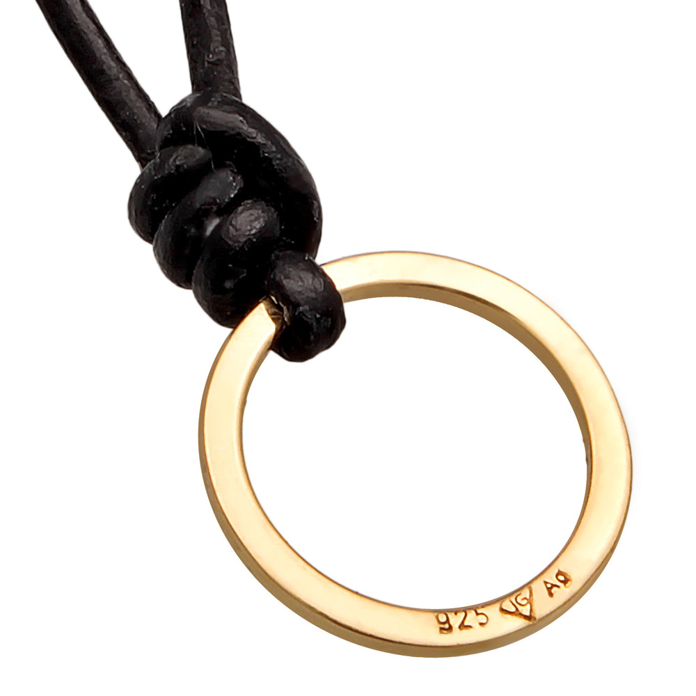 Elli Elli Collier Femmes Porte-breloques Réglable en daim noir en argent sterling 925 Bijoux
