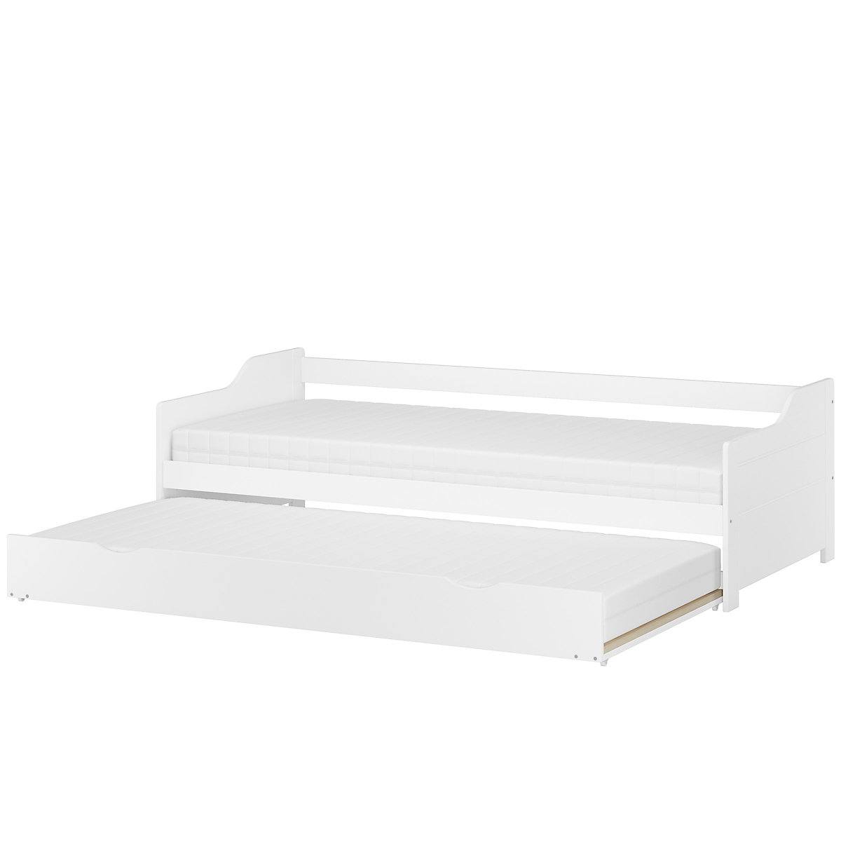 Set: Sofabett weiß aus Kiefer, Rost, Matratze 90x200