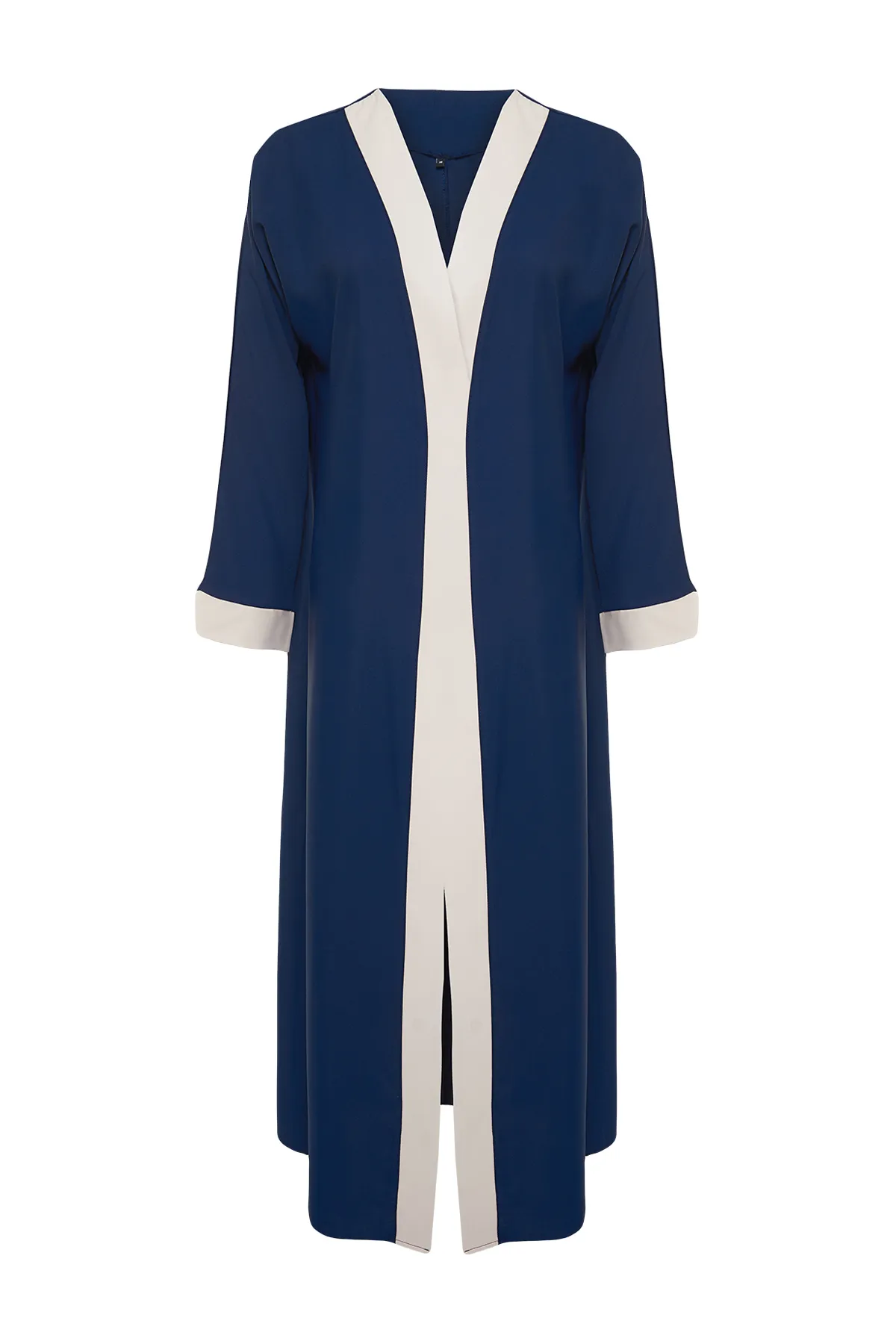 Trendyol Modest  Marineblaue, farbblockierte lange gewebte Mütze & Ferace & Abaya TCTSS24KF00009