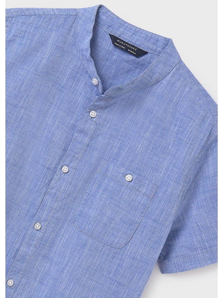 Mayoral Kurzarmhemd festlich elegant in blau günstig kaufen 164-170