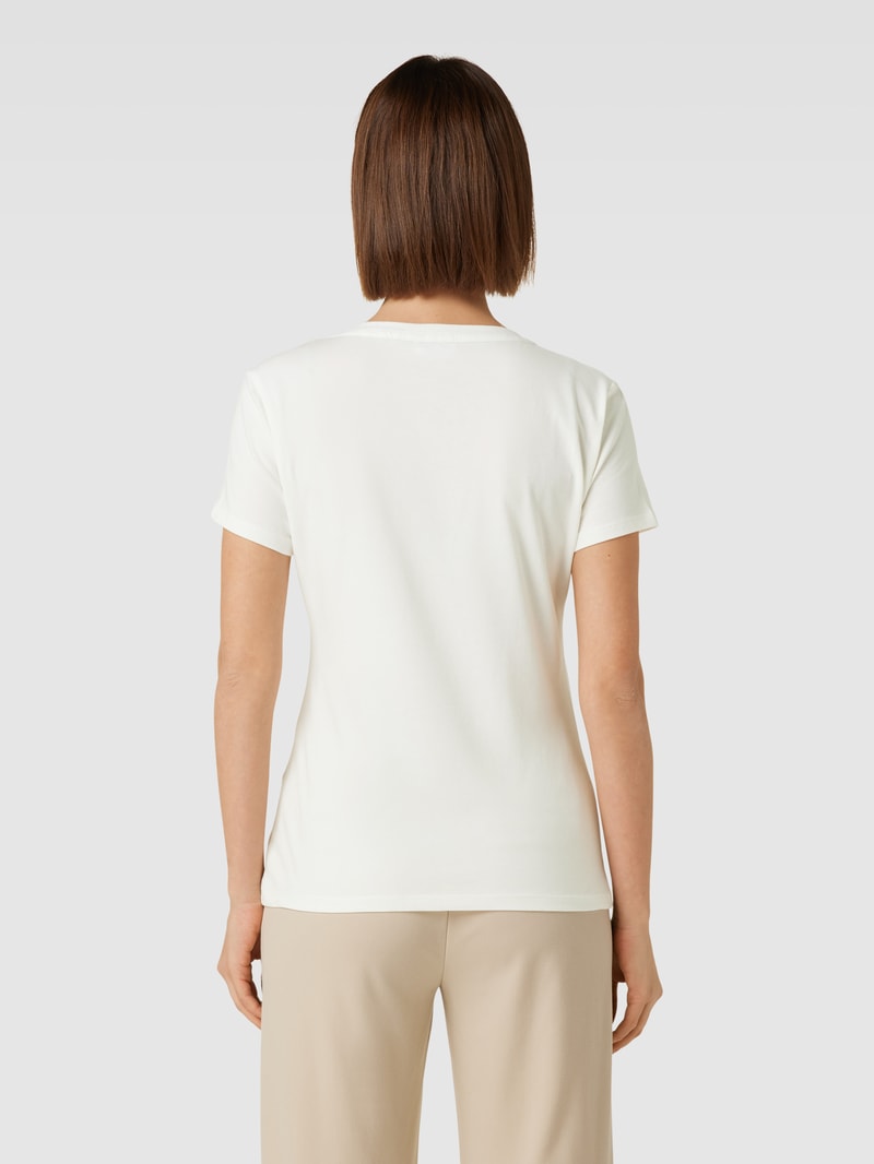 T-Shirt mit Ziersteinbesatz in weiss